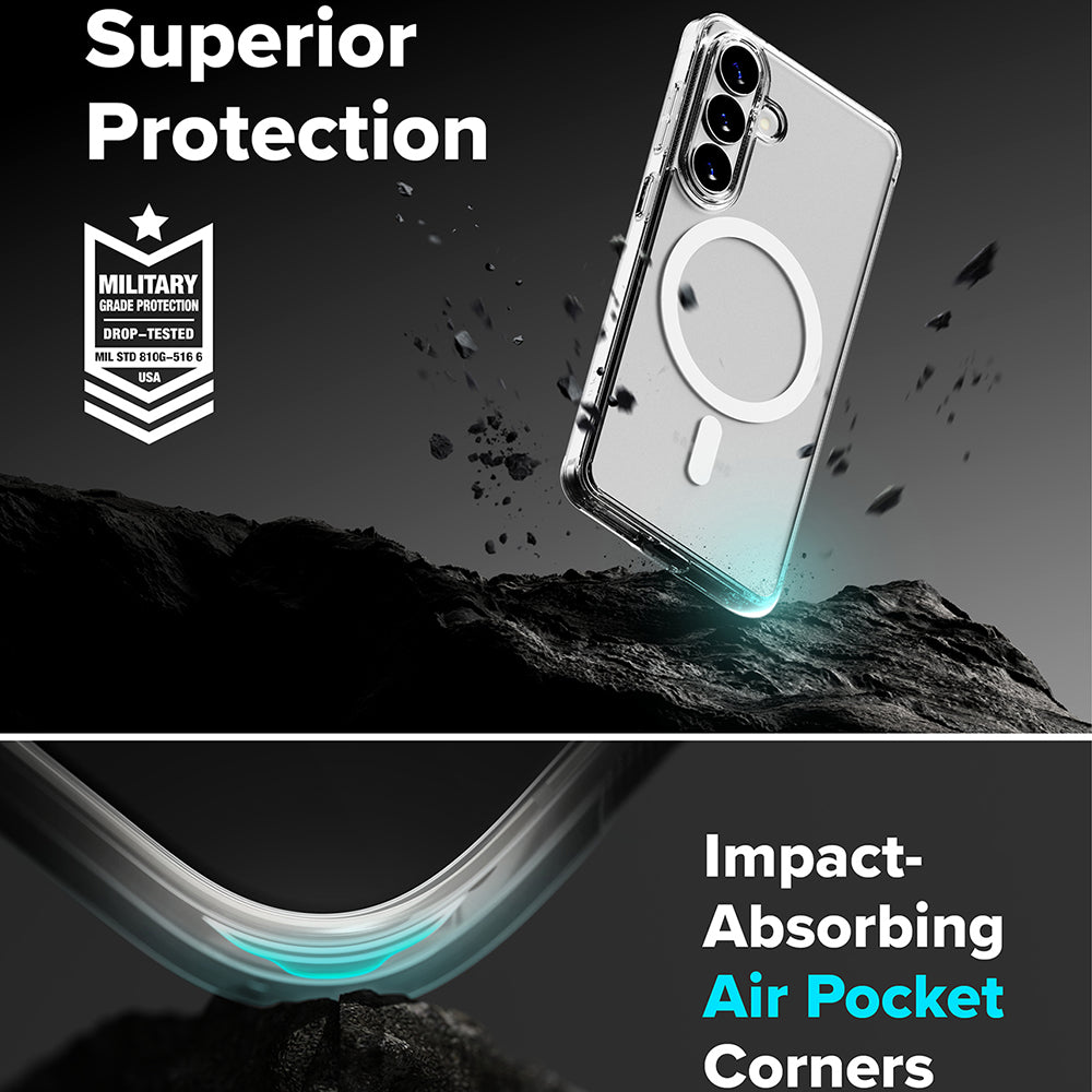 Калъф MagSafe за Samsung Galaxy S26 S942, Ringke, Fusion, Матов Прозрачен
