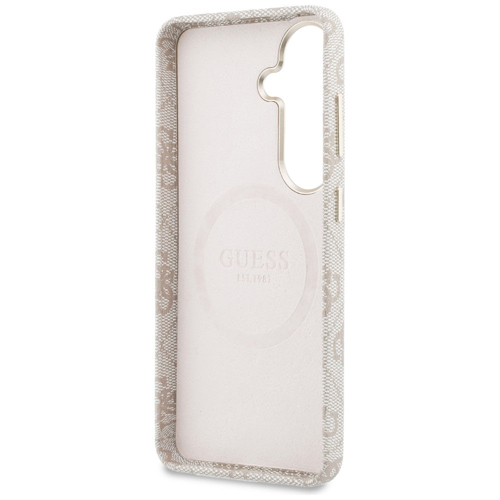 Калъф MagSafe за Samsung Galaxy S26 S942, Guess, 4G Script Logo, Розов
