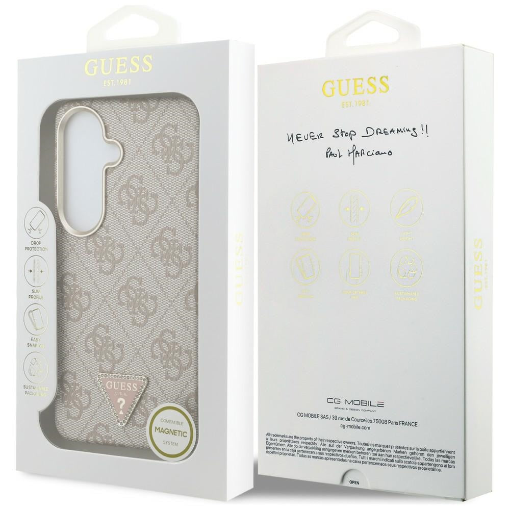 Калъф MagSafe за Samsung Galaxy S26 S942, Guess, 4G Triangle Logo, Розов