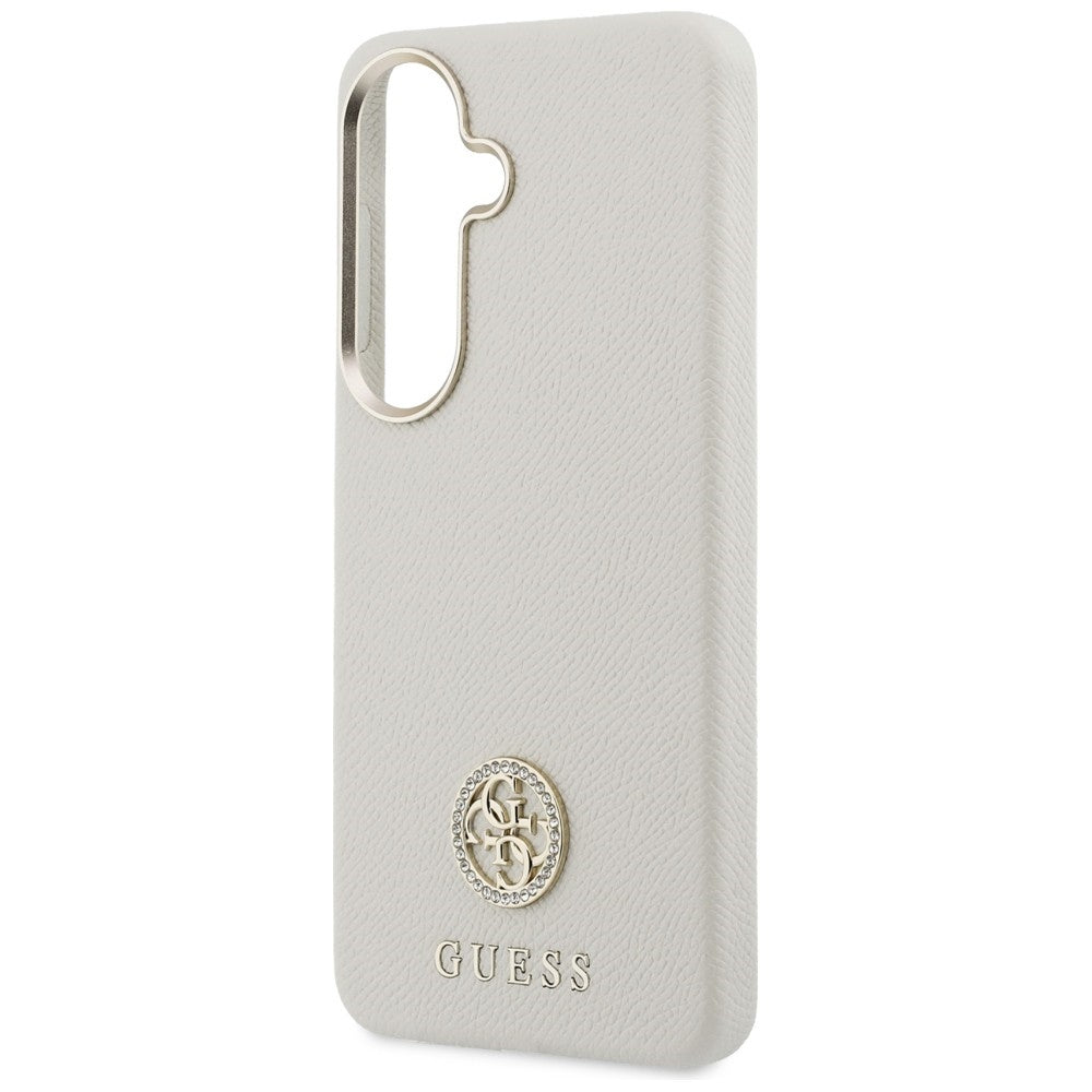 Калъф MagSafe за Samsung Galaxy S26 S942, Guess, Rhinestone Round Logo, Бежов