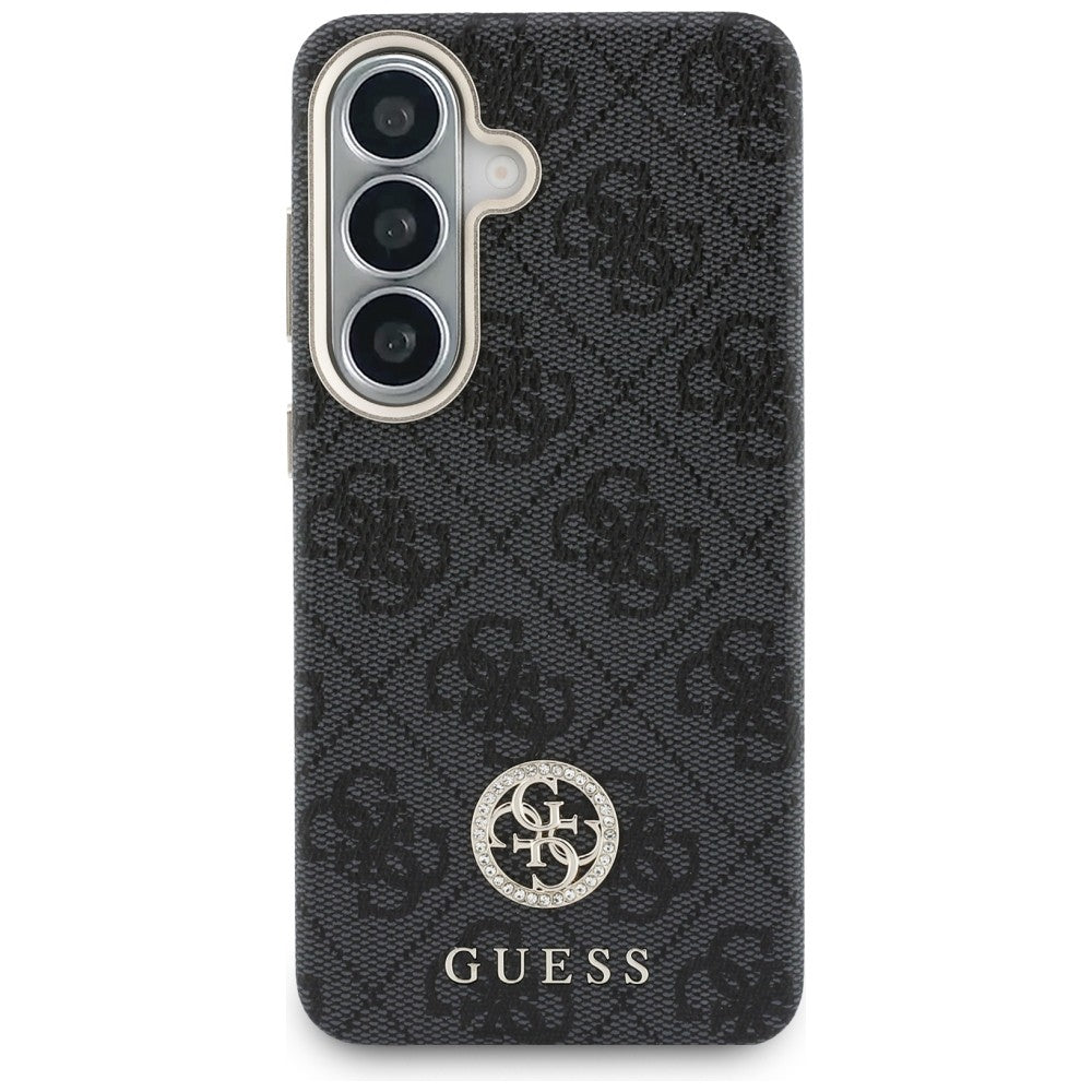 Калъф MagSafe за Samsung Galaxy S26 S942, Guess, Rhinestone Round Logo, Черен