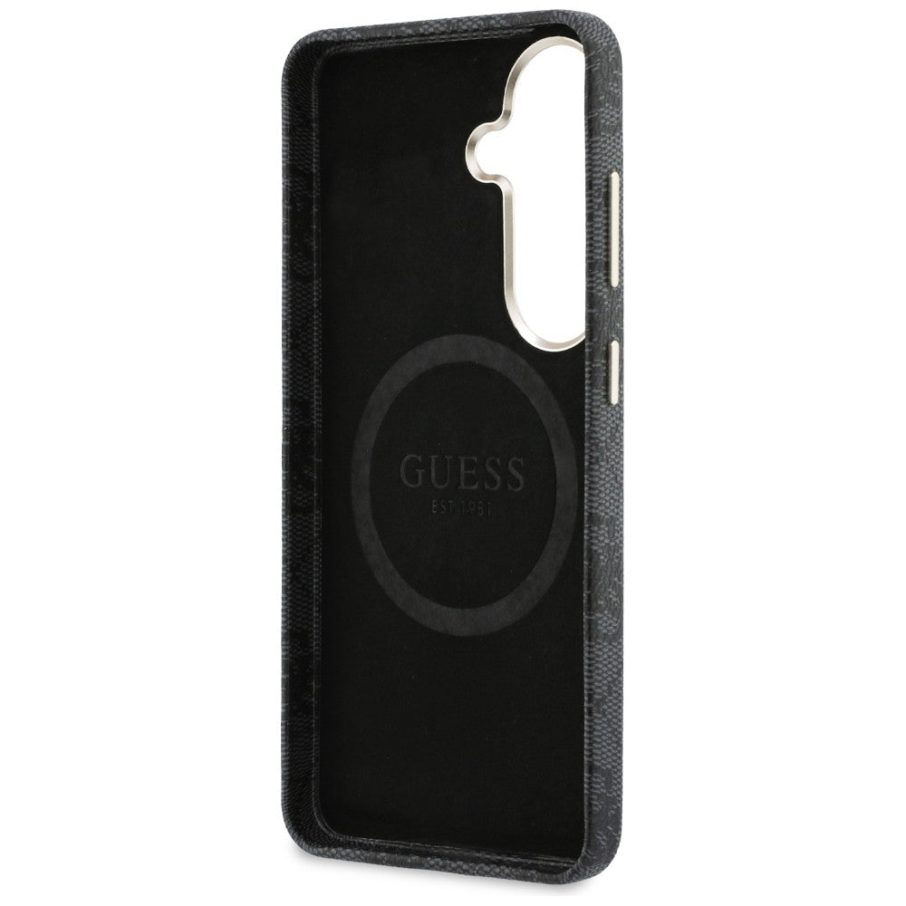 Калъф MagSafe за Samsung Galaxy S26 S942, Guess, Rhinestone Round Logo, Черен