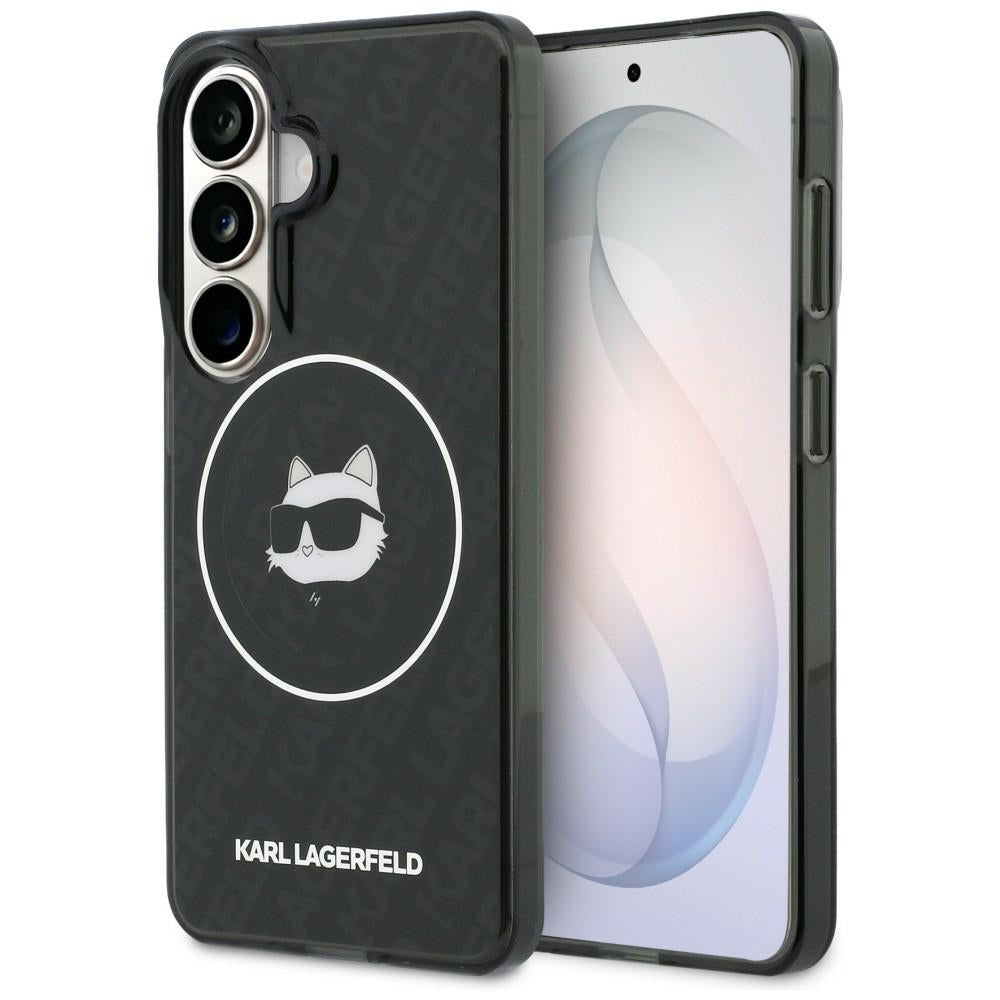 Калъф MagSafe за Samsung Galaxy S26 S942, Karl Lagerfeld, IML Choupette Head on KL Repeated Logo, Черен