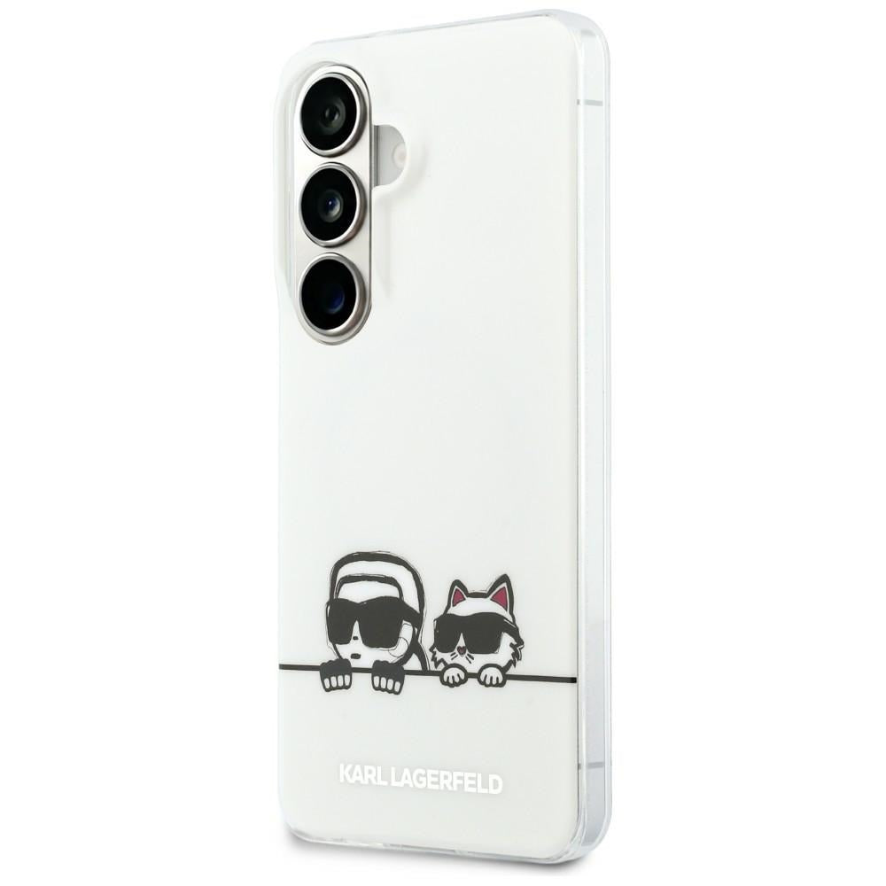 Калъф MagSafe за Samsung Galaxy S26 S942, Karl Lagerfeld, IML Karl & Choupette Peekaboo Logo, Бял