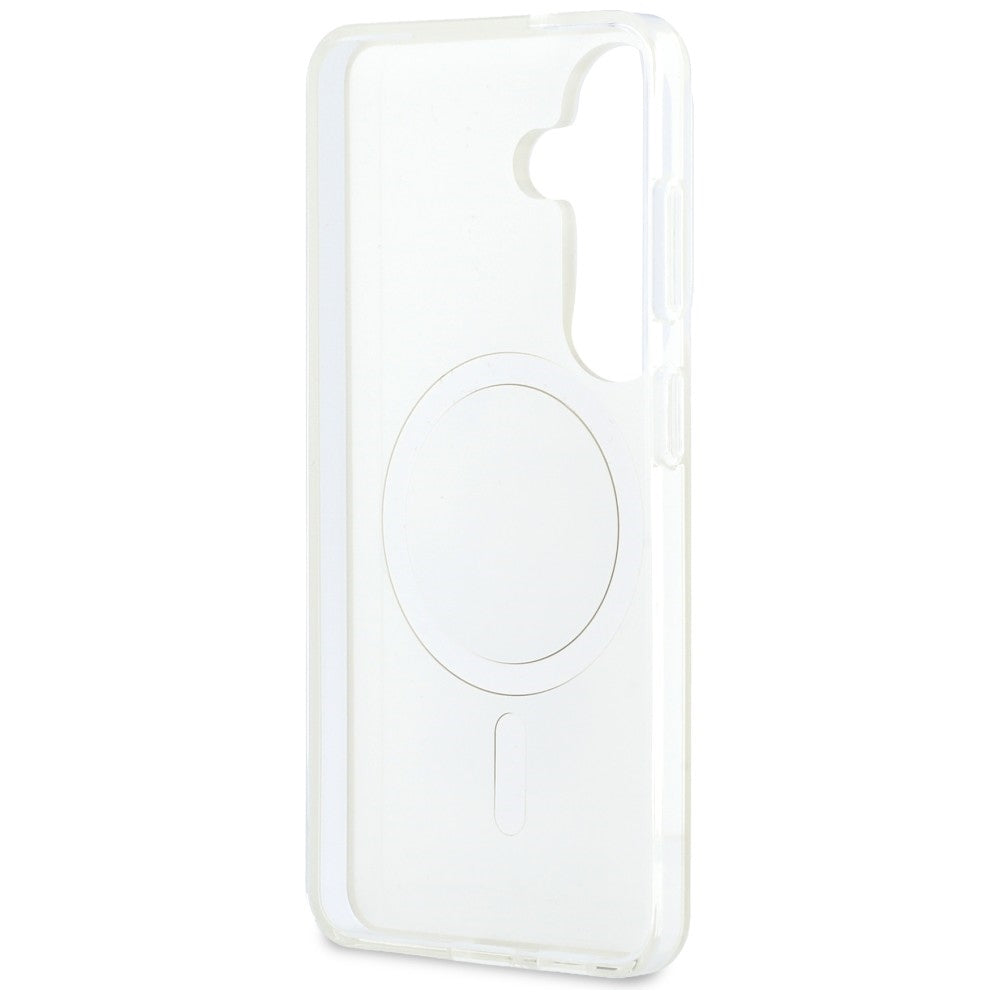 Калъф MagSafe за Samsung Galaxy S26 S942, Karl Lagerfeld, IML Karl & Choupette Peekaboo Logo, Бял