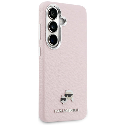 Калъф MagSafe за Samsung Galaxy S26 S942, Karl Lagerfeld, Karl & Choupette Head's Pin, Розов