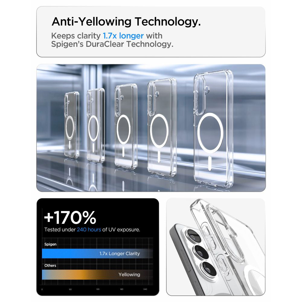 Калъф MagSafe за Samsung Galaxy S26 S942, Spigen, Ultra Hybrid, Прозрачен Бял ACS10734