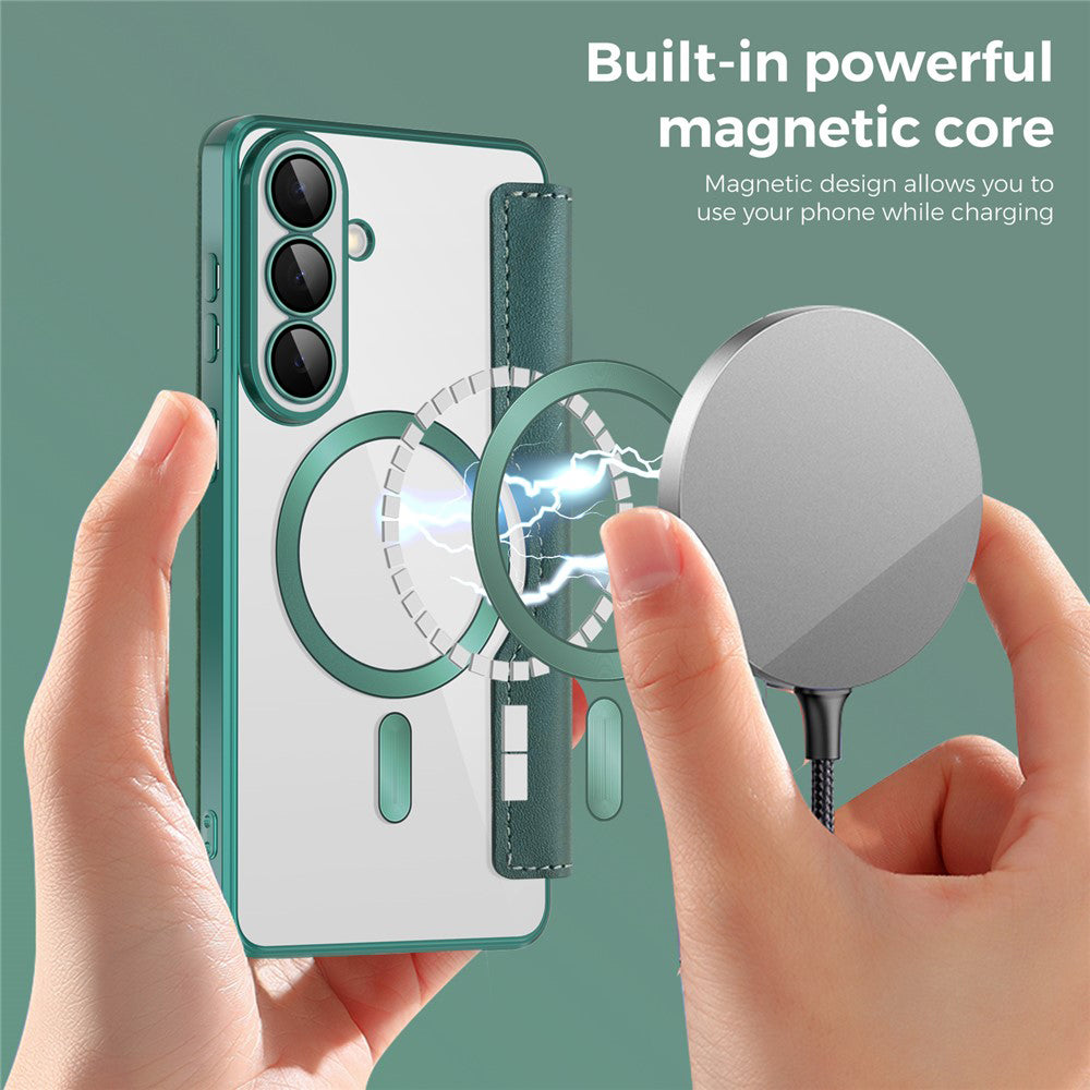 Калъф MagSafe за Samsung Galaxy S26, Techsuit, SmartMag Book, Зелен