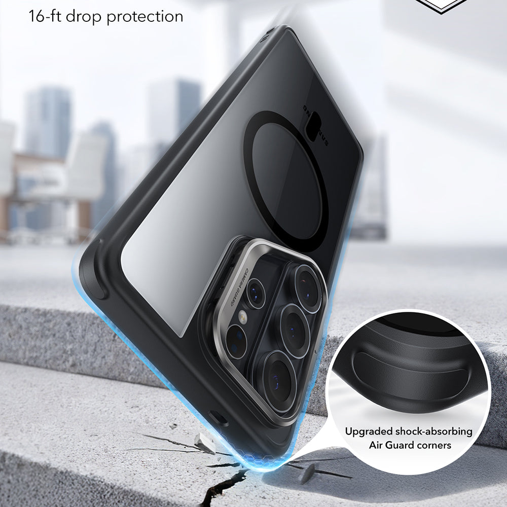 Калъф MagSafe за Samsung Galaxy S26 Ultra S948, ESR, Classic Hybrid Kickstand, Прозрачен черен