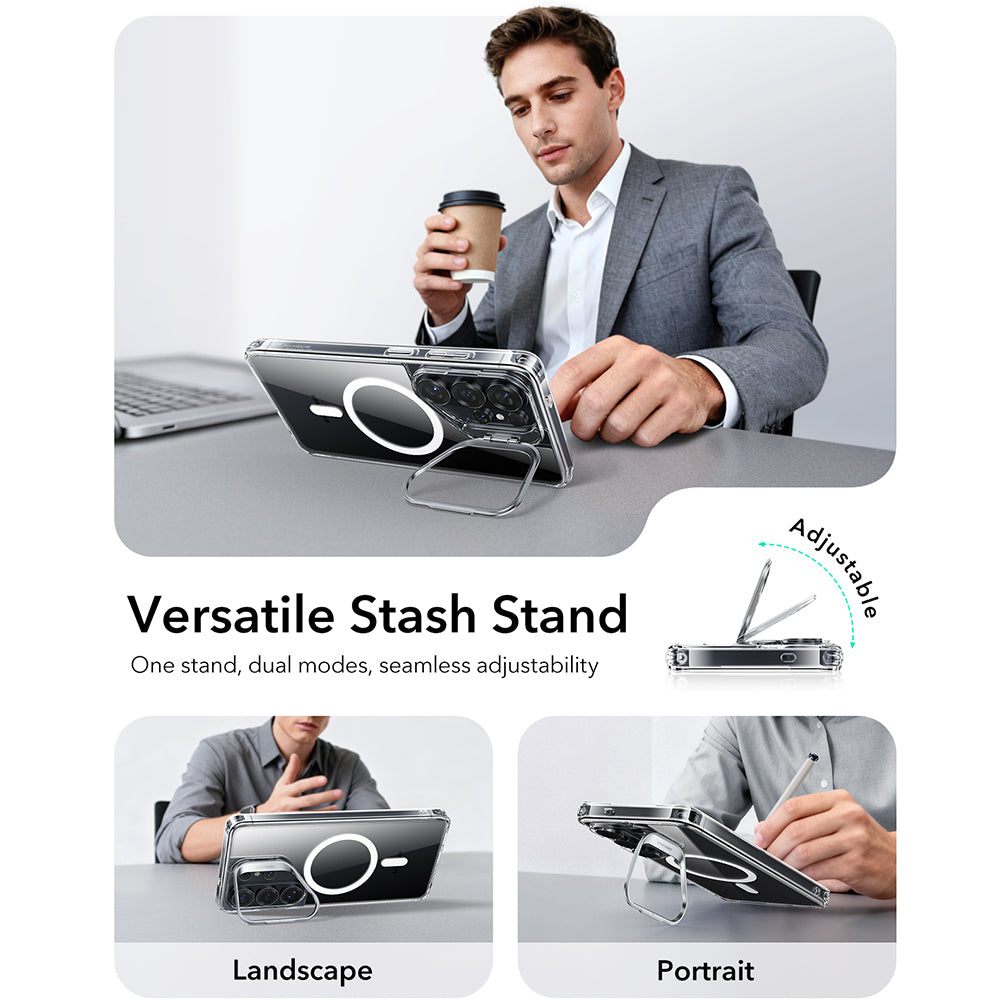Калъф MagSafe за Samsung Galaxy S26 Ultra S948, ESR, Classic Hybrid Kickstand, Прозрачен