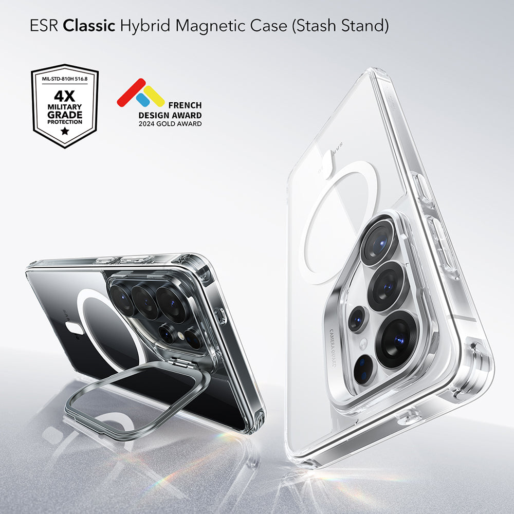 Калъф MagSafe за Samsung Galaxy S26 Ultra S948, ESR, Classic Hybrid Kickstand, Прозрачен