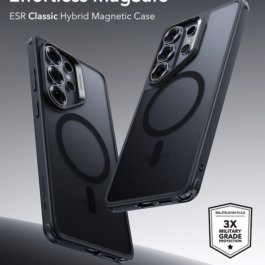 Калъф MagSafe за Samsung Galaxy S26 Ultra, ESR, Classic Hybrid, Сатенено черен