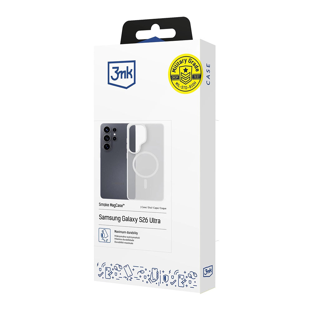 Калъф MagSafe за Samsung Galaxy S26 Ultra S948, 3MK, Smoke MagCase, Бял
