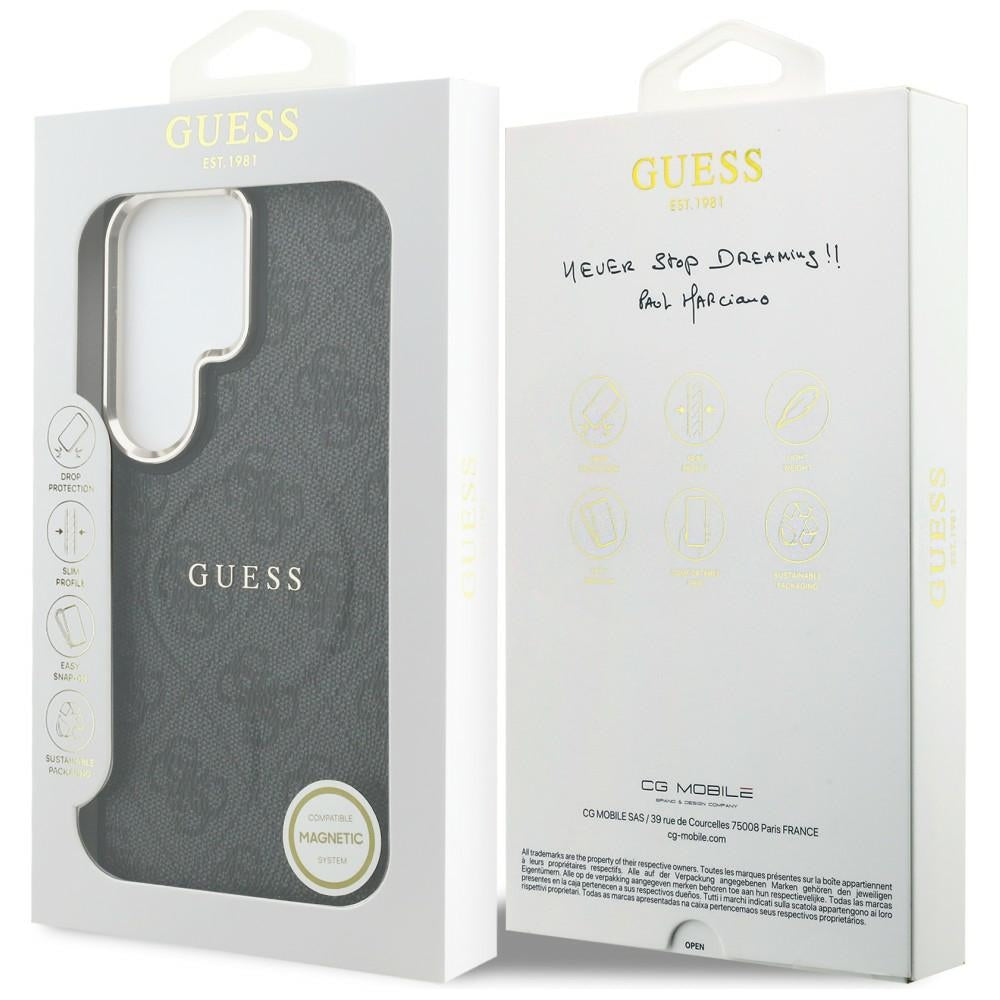 Калъф MagSafe за Samsung Galaxy S26 Ultra S948, Guess, 4G Embossed Ring, Черен