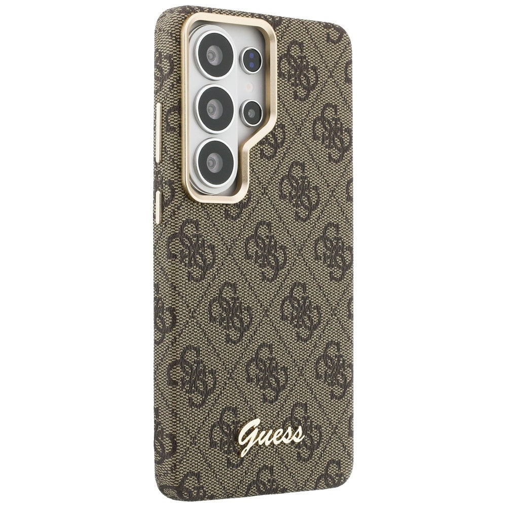 Калъф MagSafe за Samsung Galaxy S26 Ultra S948, Guess, 4G Script Logo, Кафяв