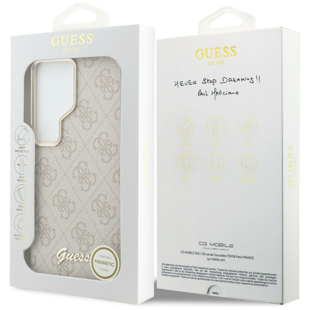 Калъф MagSafe за Samsung Galaxy S26 Ultra S948, Guess, 4G Script Logo, Розов