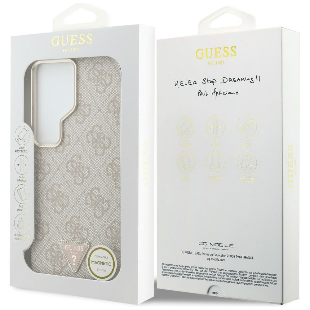 Калъф MagSafe за Samsung Galaxy S26 Ultra S948, Guess, 4G Triangle Logo, Розов