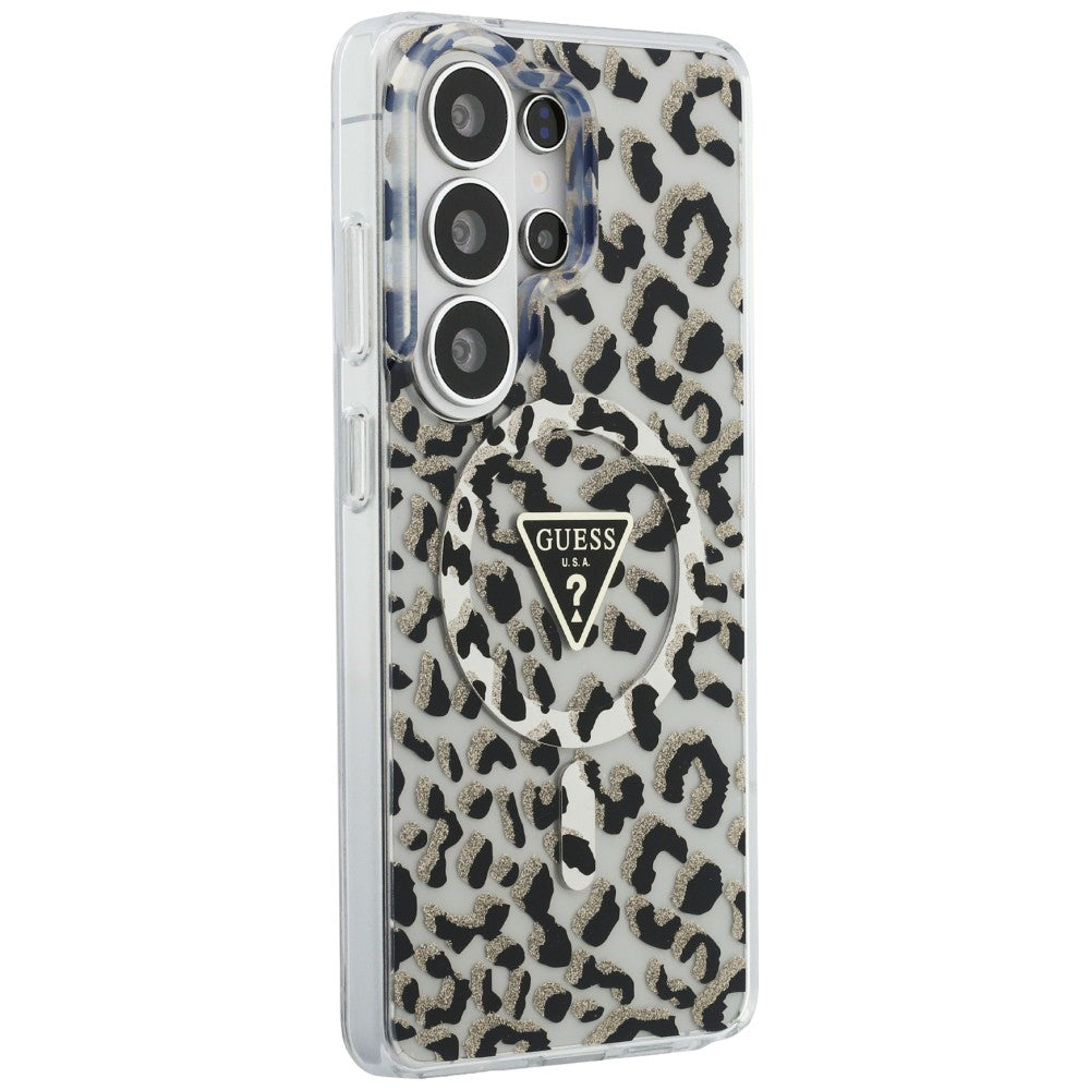 Калъф MagSafe за Samsung Galaxy S26 Ultra S948, Guess, IML Leopard Pattern, Черен