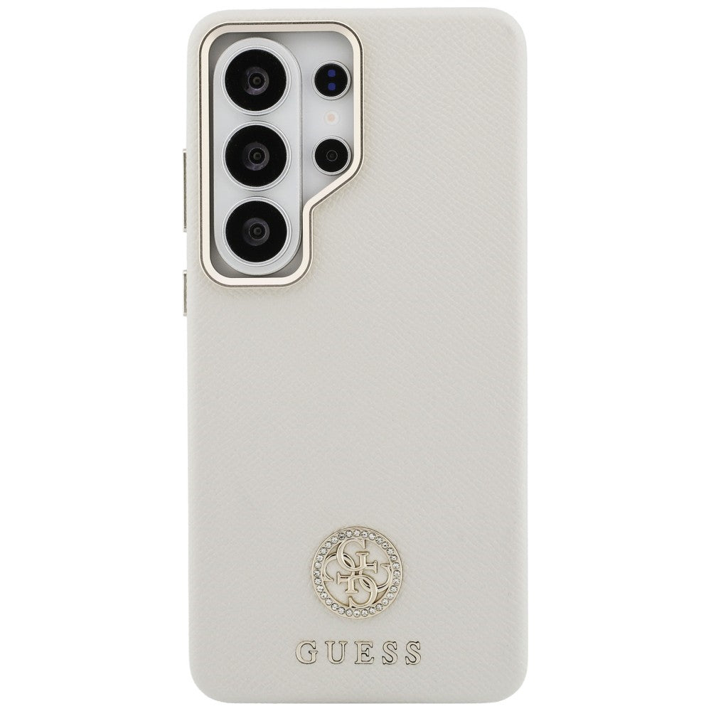 Калъф MagSafe за Samsung Galaxy S26 Ultra S948, Guess, Rhinestone Round Logo, Бежов