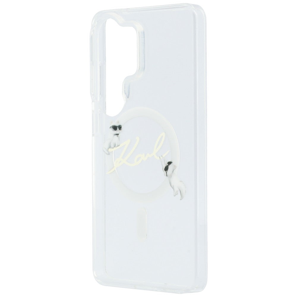 Калъф MagSafe за Samsung Galaxy S26 Ultra S948, Karl Lagerfeld, IML Choupette Karl Script Logo, Бял
