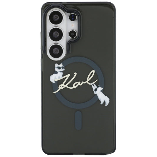 Калъф MagSafe за Samsung Galaxy S26 Ultra S948, Karl Lagerfeld, IML Choupette Karl Script Logo, Черен