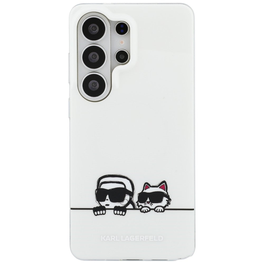 Калъф MagSafe за Samsung Galaxy S26 Ultra S948, Karl Lagerfeld, IML Karl & Choupette Peekaboo Logo, Бял