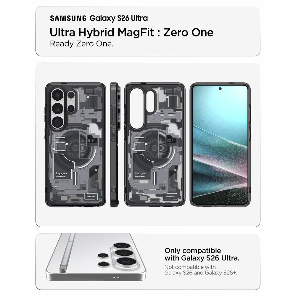 Калъф MagSafe за Samsung Galaxy S26 Ultra S948, Spigen, Ultra Hybrid Zero One, Черен ACS10682