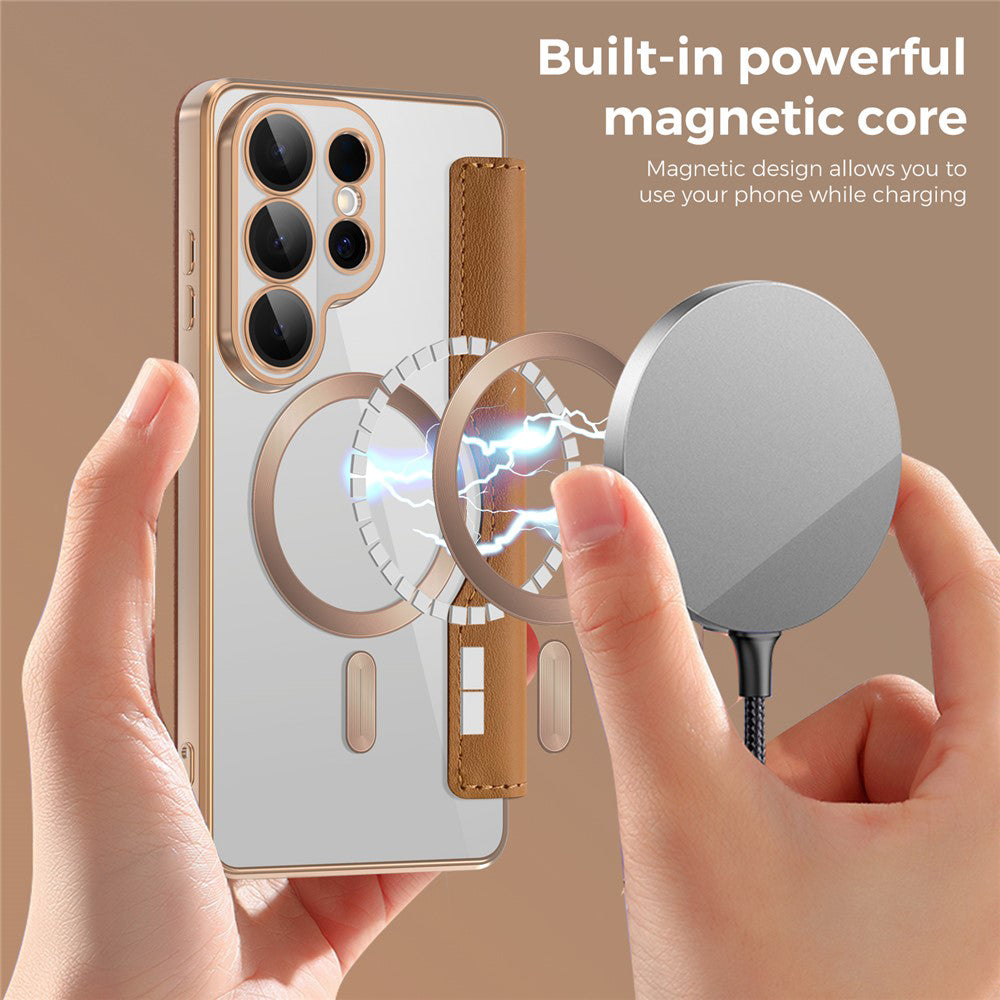 Калъф MagSafe за Samsung Galaxy S26 Ultra S948, Techsuit, SmartMag Book, Кафяв