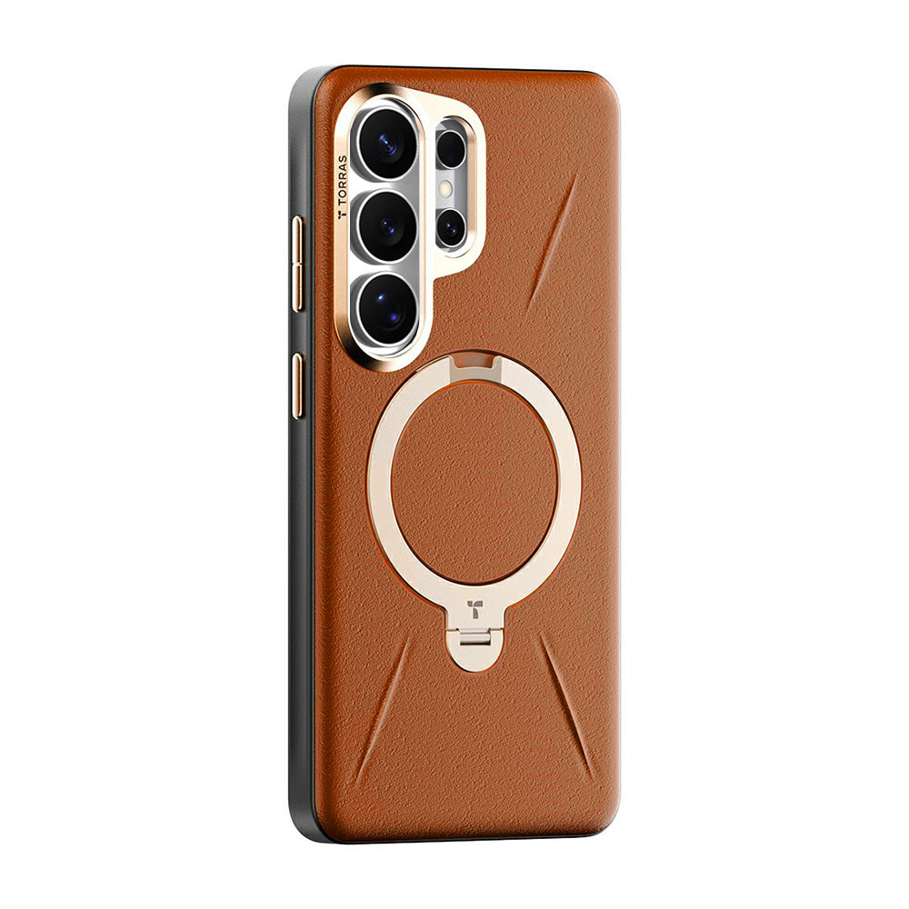 Калъф MagSafe за Samsung Galaxy S26 Ultra S948, Torras, QPRO Leather, Кафяв
