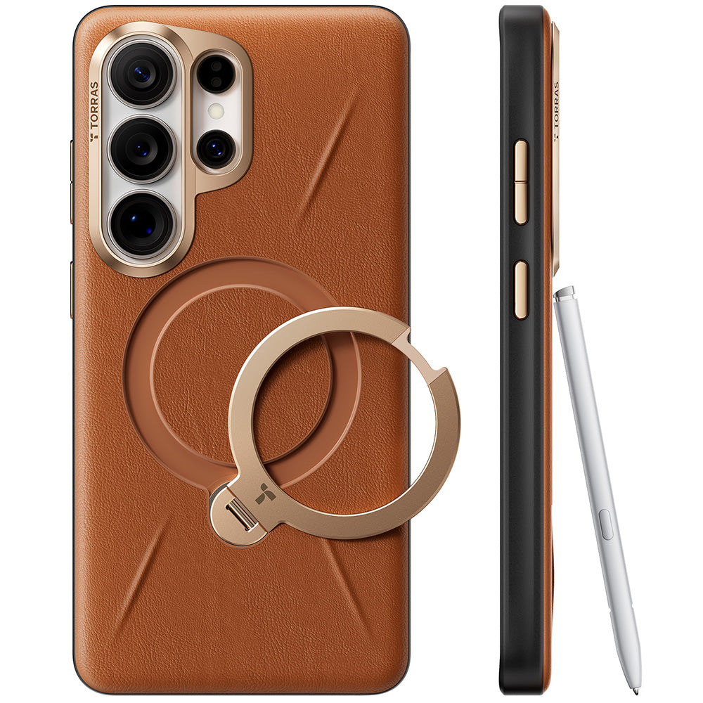 Калъф MagSafe за Samsung Galaxy S26 Ultra S948, Torras, QPRO Leather, Кафяв
