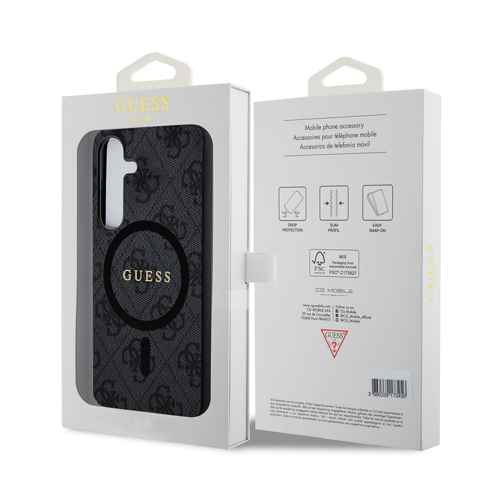 Калъф MagSafe за Samsung Galaxy Z Flip7 F766, Guess, 4G Collection, Черен