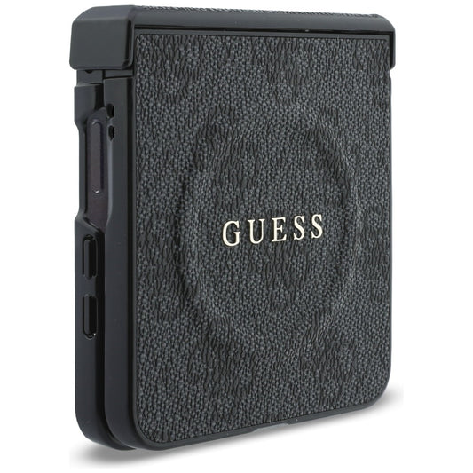 Калъф MagSafe за Samsung Galaxy Z Flip8 F776, Guess, 4G Leather Classic, Черен