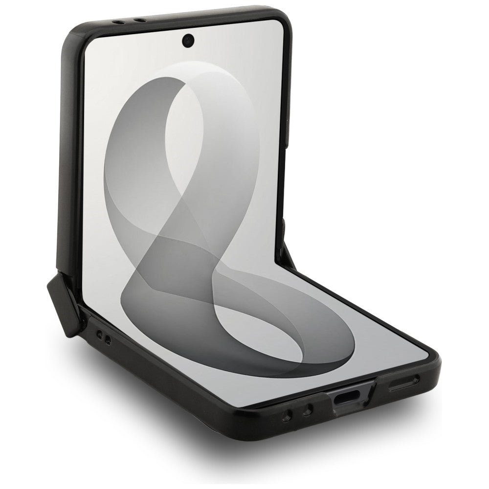 Калъф MagSafe за Samsung Galaxy Z Flip8 F776, Guess, 4G Leather Classic, Черен