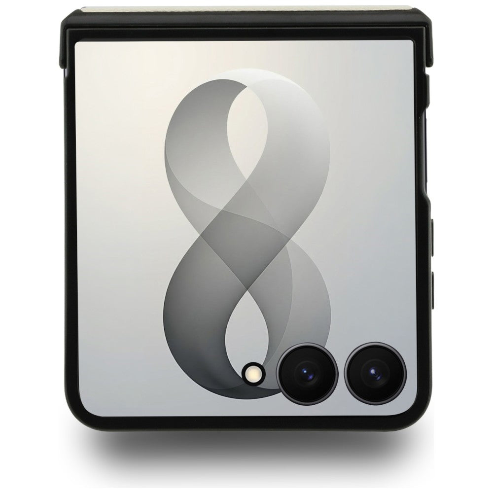 Калъф MagSafe за Samsung Galaxy Z Flip8 F776, Guess, Ring Stand Grained Classic Logo, Бежов