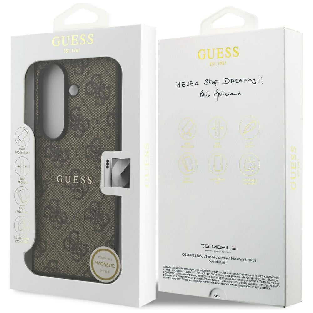Калъф MagSafe за Samsung Galaxy Z Fold7 F966, Guess, 4G Classic, Кафяв