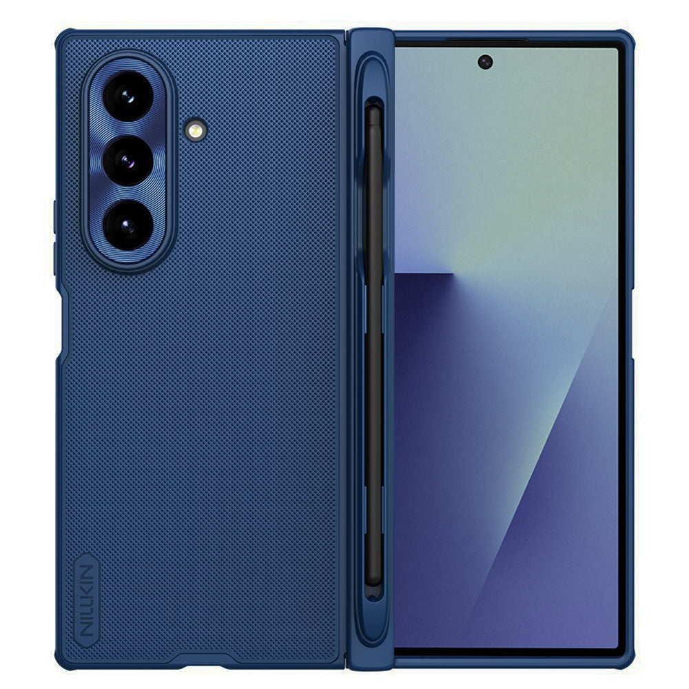 Калъф MagSafe за Samsung Galaxy Z Fold7 F966, Nillkin, Super Frosted Shield с държач за писалка, Син