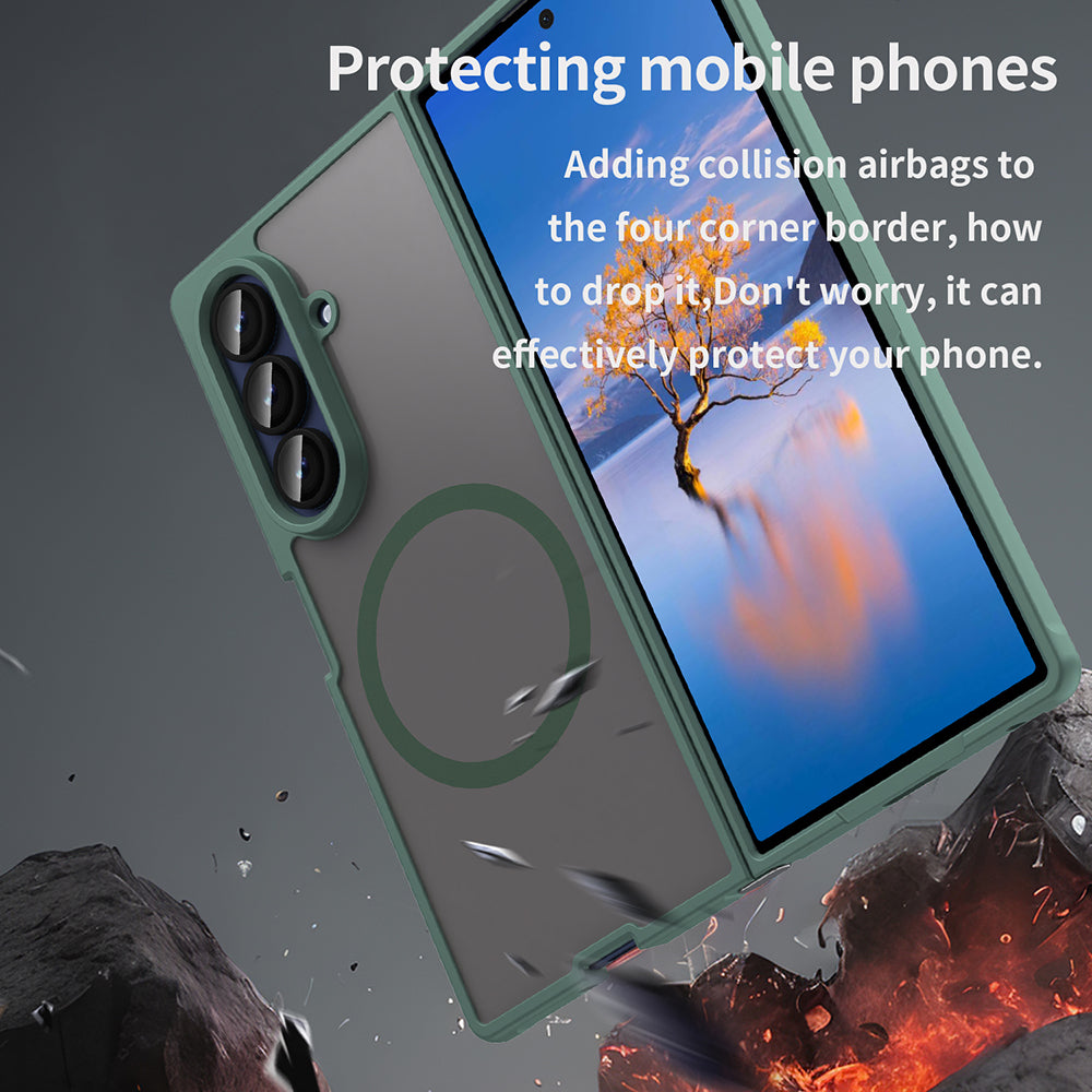 Калъф MagSafe за Samsung Galaxy Z Fold7 F966, Techsuit, HaloFrost II, Зелен