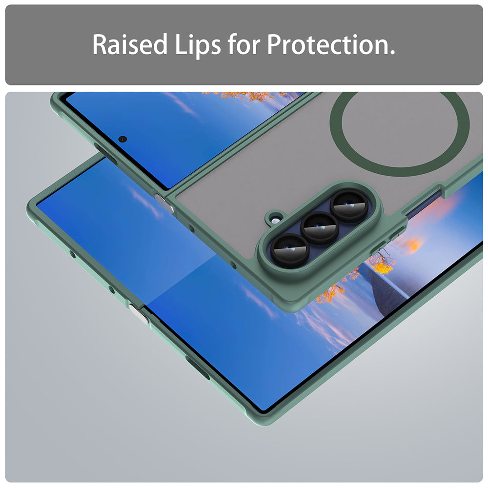Калъф MagSafe за Samsung Galaxy Z Fold7 F966, Techsuit, HaloFrost II, Зелен