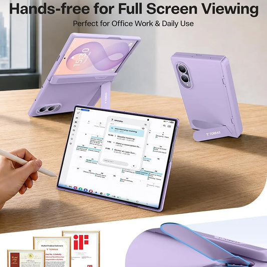 Калъф MagSafe за Samsung Galaxy Z Fold8 F971, Torras, Ostand L1 Guardian, Светло лилав