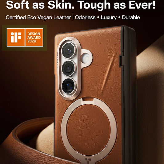 Калъф MagSafe за Samsung Galaxy Z Fold8 Ultra F976, Torras, QPRO Leather, Кафяв