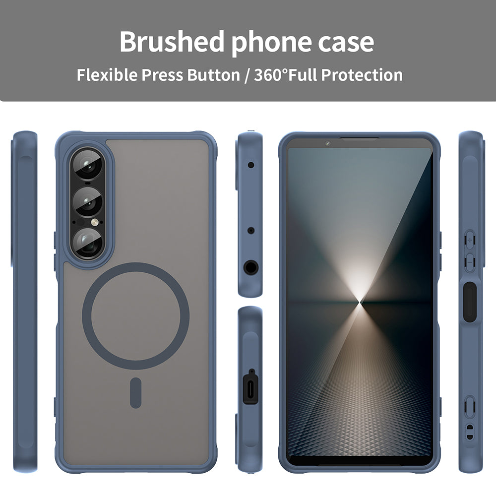 Калъф MagSafe за Sony Xperia 1 VII, Techsuit, HaloFrost II, Тъмносин