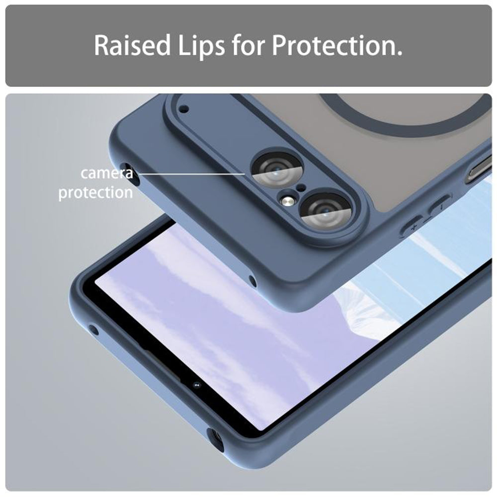 Калъф MagSafe за Sony Xperia 10 VII, Techsuit, HaloFrost II, Тъмносин