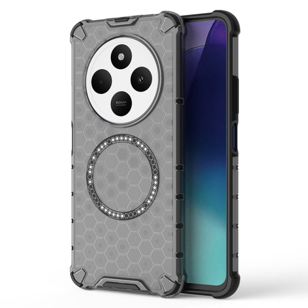 MagSafe калъф за Xiaomi Poco C75 / Redmi 14C, Techsuit, HoneyComb Shield, Черен