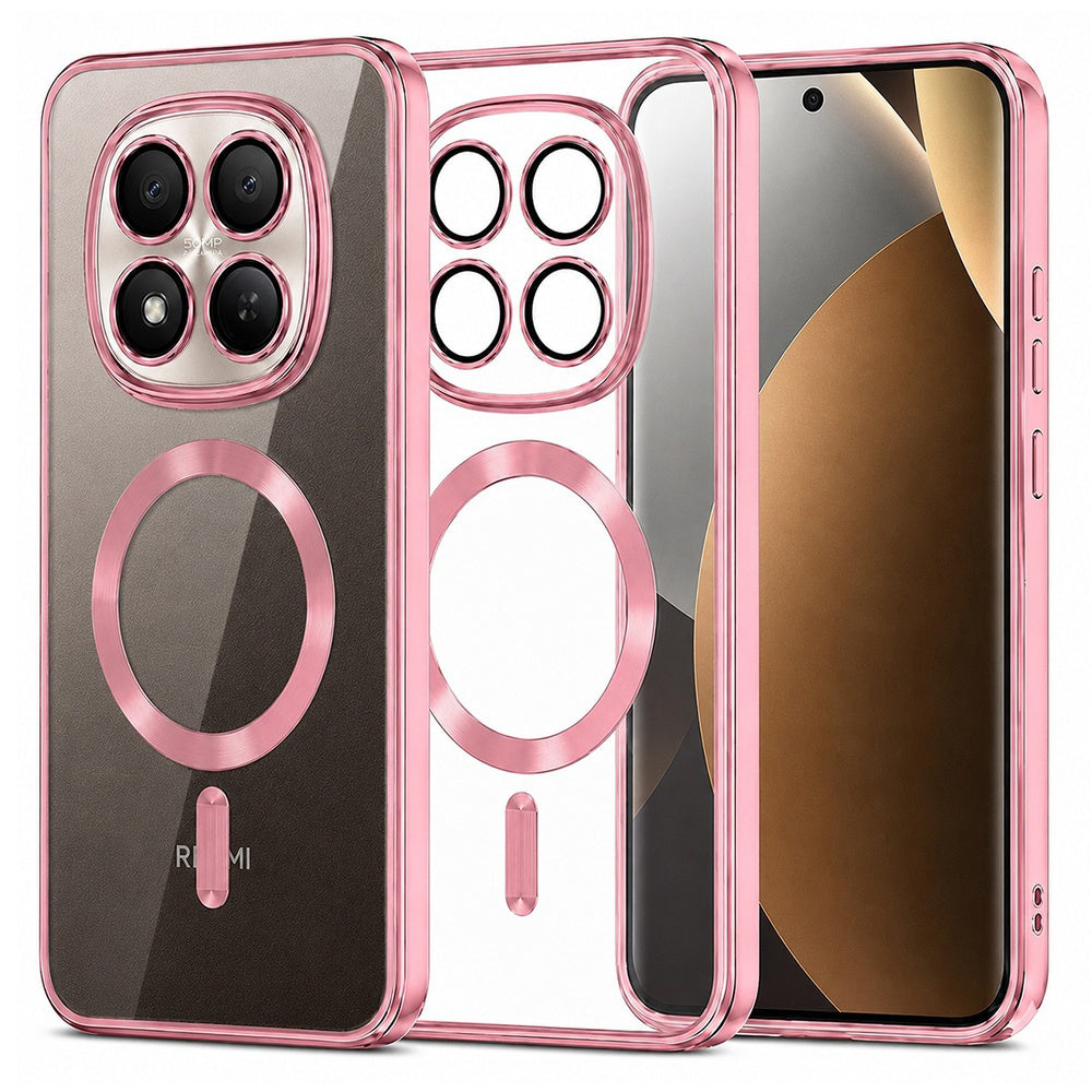 Калъф MagSafe за Xiaomi Poco M8 Pro / Redmi Note 15 Pro+ 5G, Techsuit, Luxury Crystal, Розов