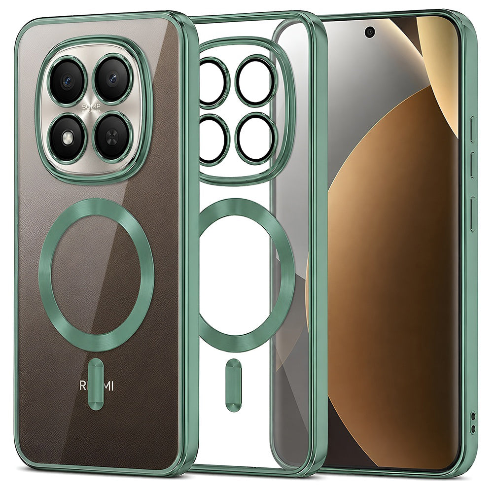 Калъф MagSafe за Xiaomi Poco M8 Pro / Redmi Note 15 Pro+ 5G, Techsuit, Luxury Crystal, Светлозелен