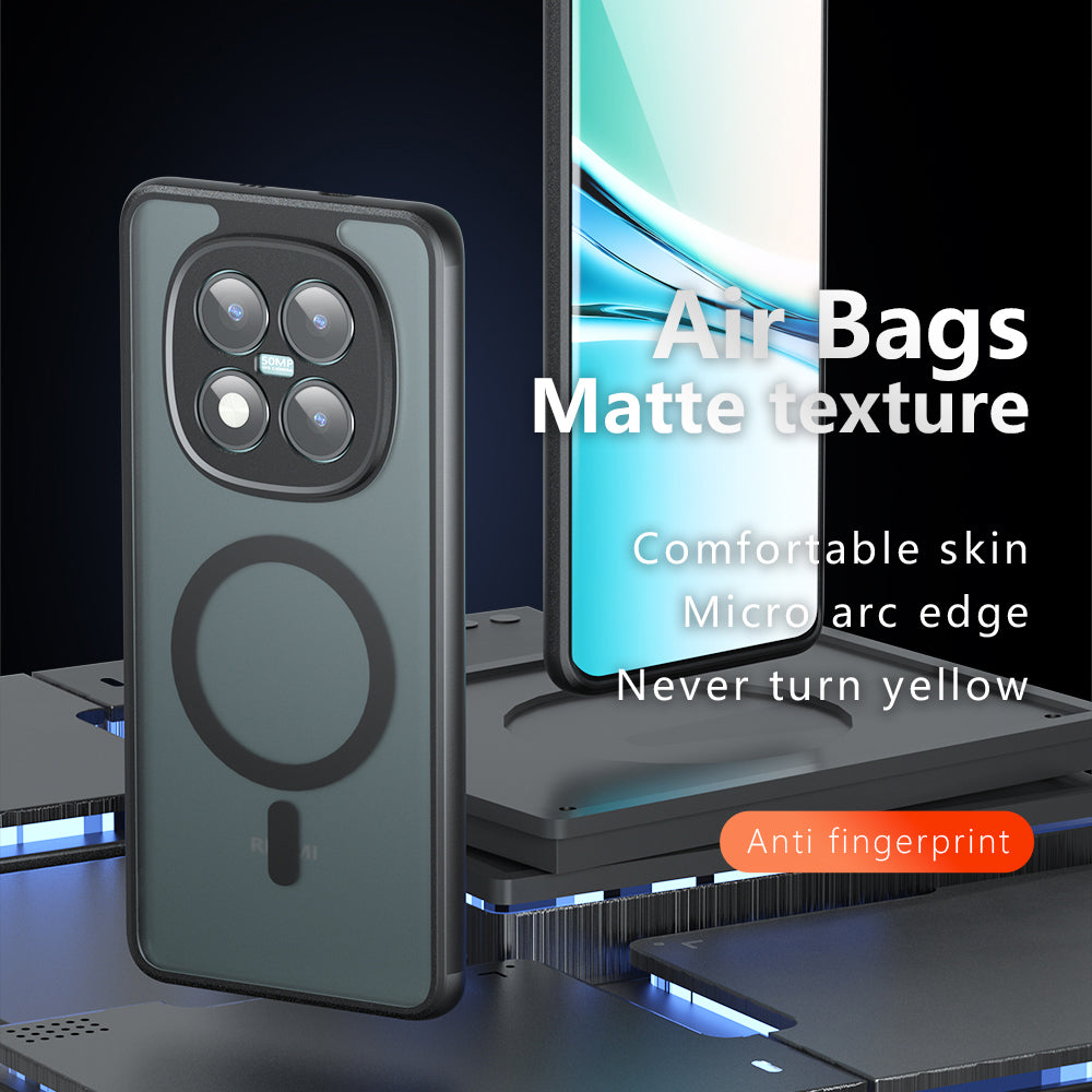 Калъф MagSafe за Xiaomi Poco M8 Pro / Redmi Note 15 Pro+ 5G, Techsuit, PureFrost, Сатенено черен