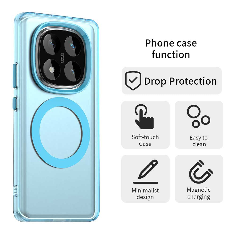 MagSafe калъф за Xiaomi Poco X7 / Redmi Note 14 Pro 5G, Techsuit, CandyCase, Син
