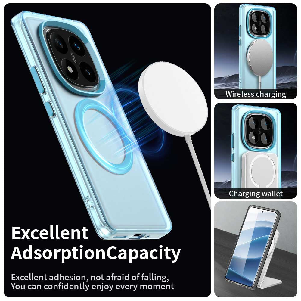 MagSafe калъф за Xiaomi Poco X7 / Redmi Note 14 Pro 5G, Techsuit, CandyCase, Син