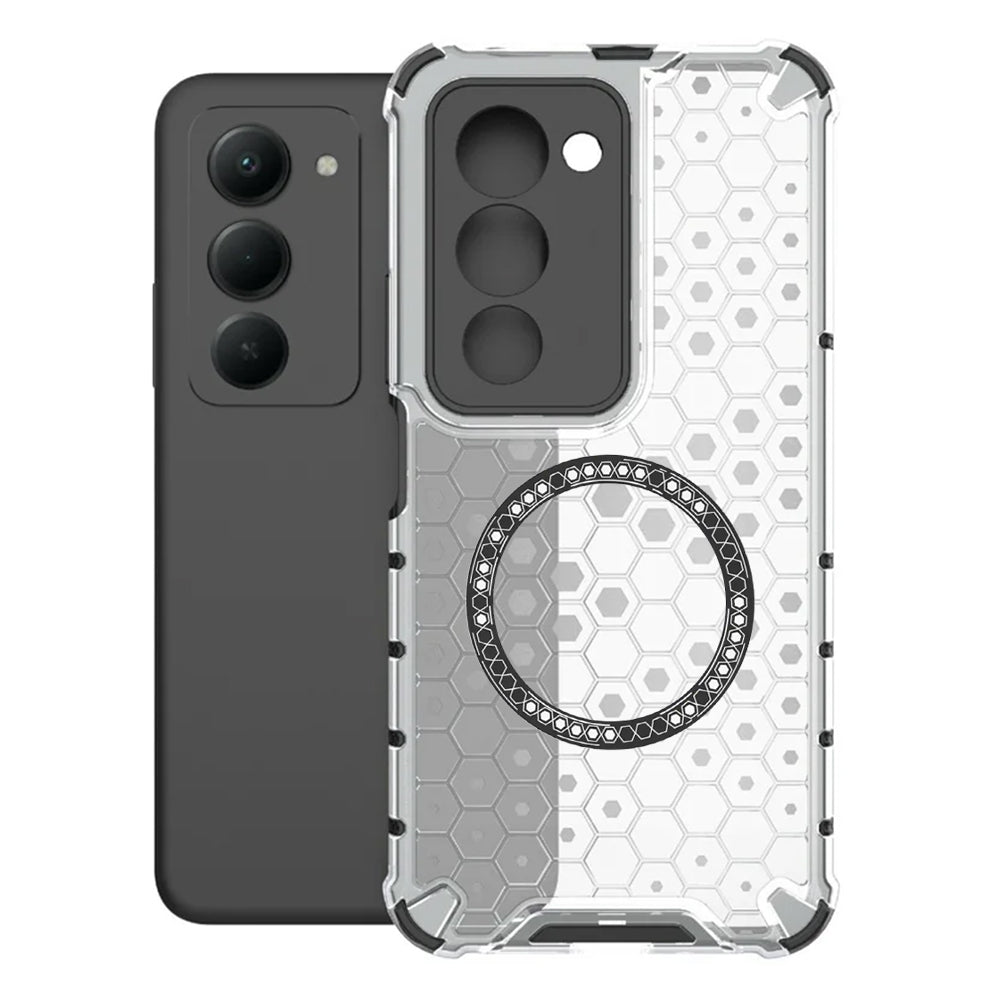 Калъф MagSafe за Xiaomi Redmi 15 5G / 15 4G, Techsuit, HoneyComb Shield, Бял
