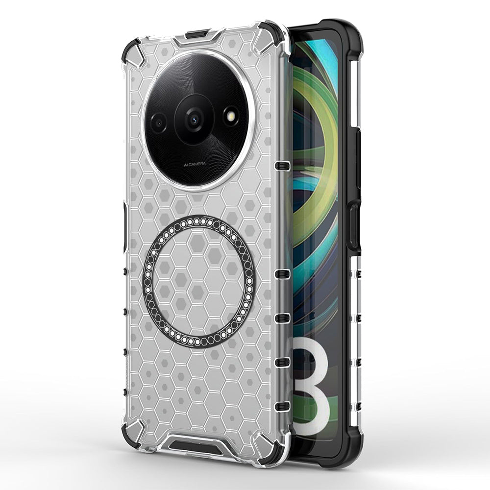 Калъф MagSafe за Xiaomi Redmi A3x / A3, Techsuit, HoneyComb Shield, Бял